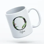 Çiçekli Harf ve İsim Baskılı Kupa