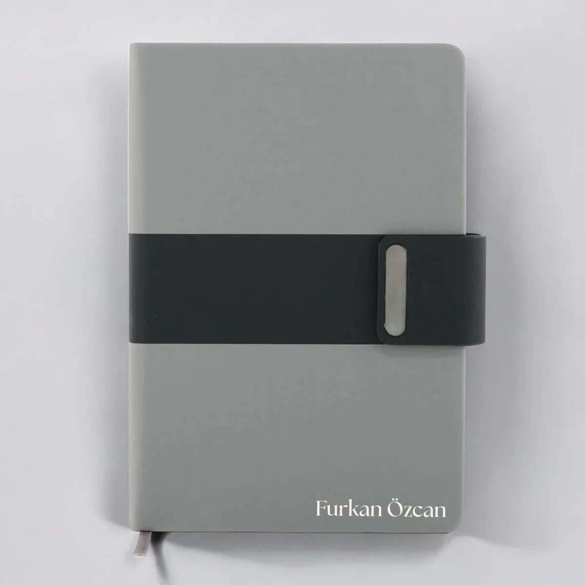 Kişiye Özel Gri-Siyah Premium Defter