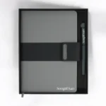 Premium Kutulu Gri-Siyah Defter Kalem Seti