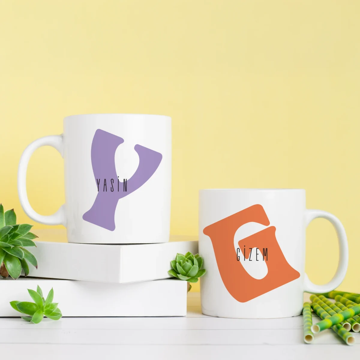 Kişiye Özel Harf ve İsim Baskılı Kupa