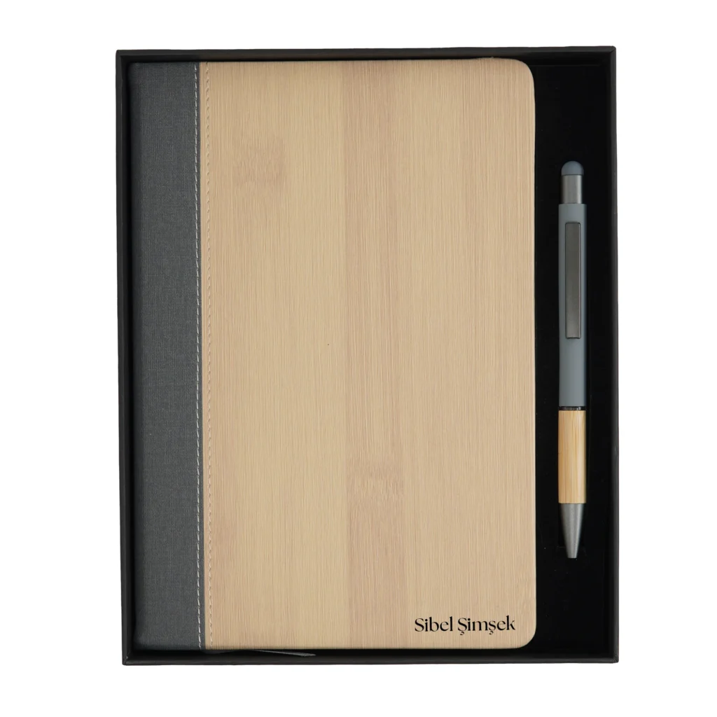 Ahşap Görünümlü Defter Kalem Seti
